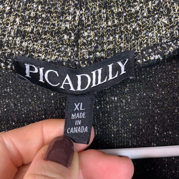 Piccadilly V cowl neck space dye knit & chenille asymmetrical tunic sweater EUC - Picture 7 of 8